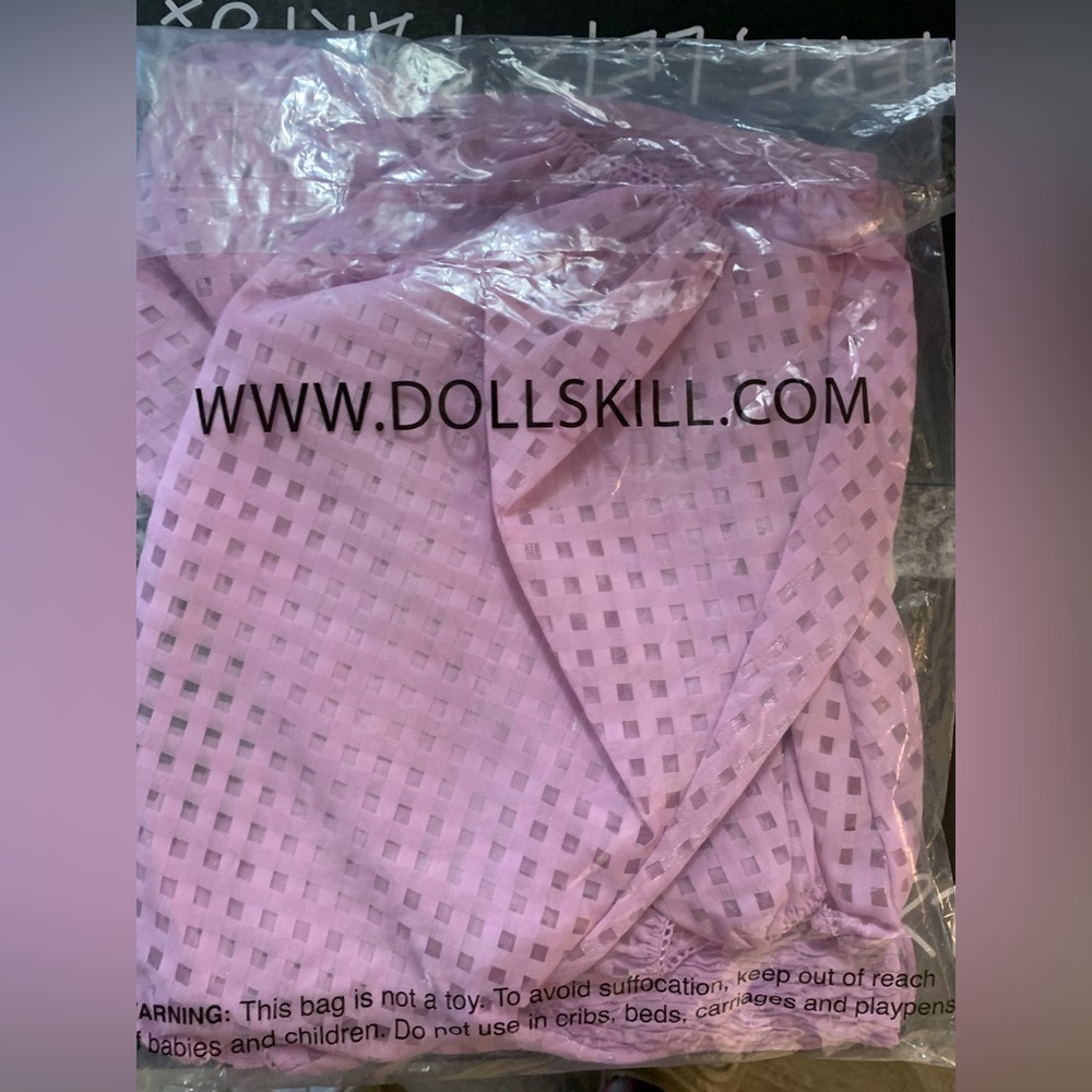 NWT Dolls Kills x Sugar Thrillz Made U Blush Gingham Crop Top Size Small - Picture 6 of 13
